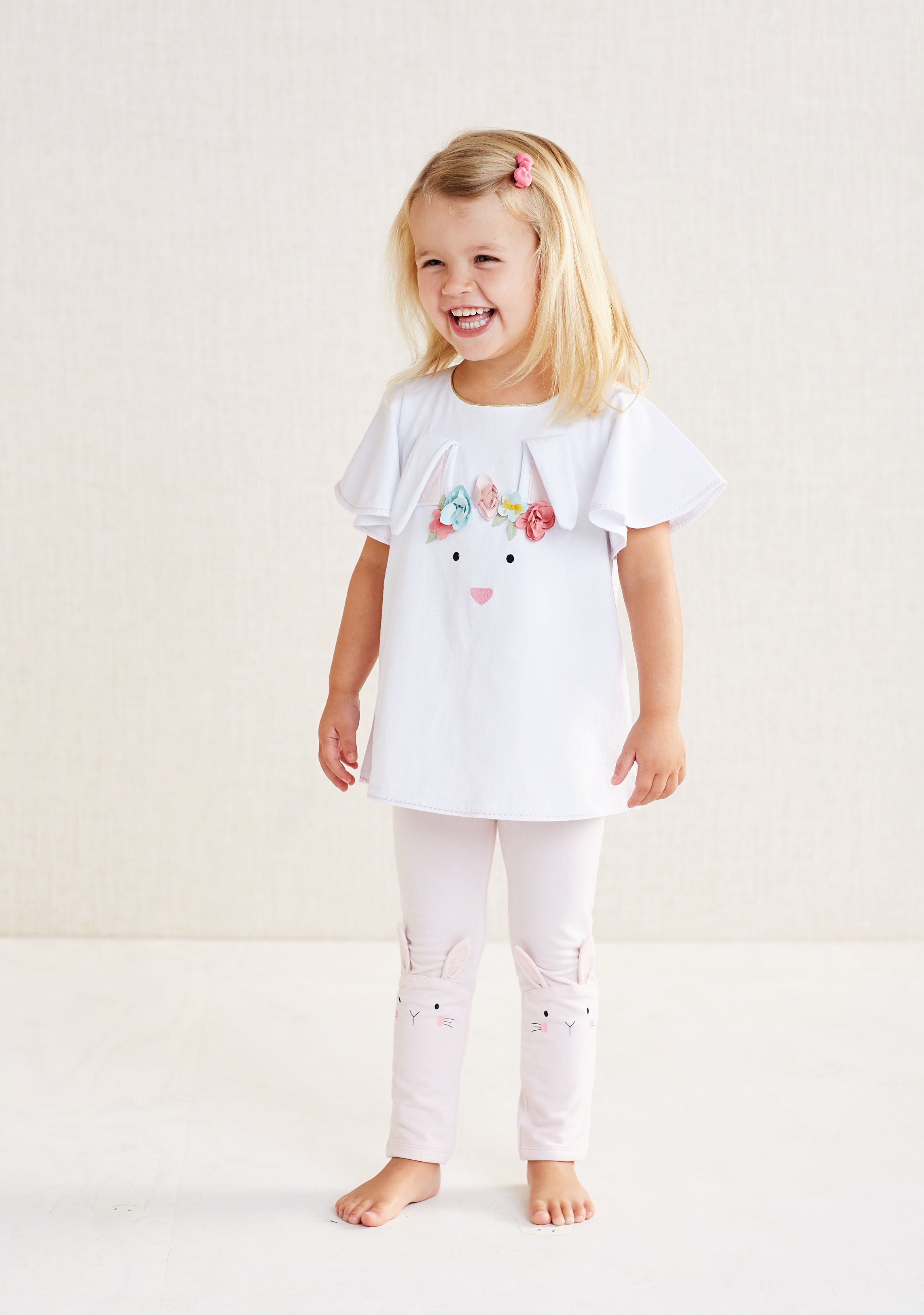Mud Pie Baby Girl Easter Bunny Pink Leggings