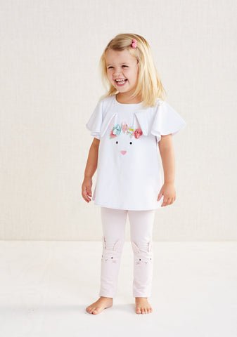 Image of Mud Pie Baby Girl Easter Bunny Pink Leggings
