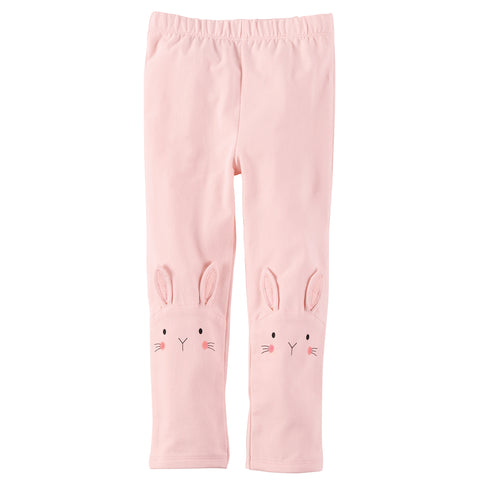 Image of Mud Pie Baby Girl Easter Bunny Pink Leggings
