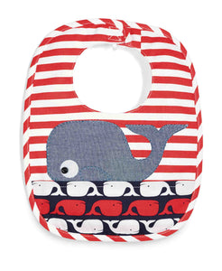 Mud Pie Baby Boy Whale Feeding Bib