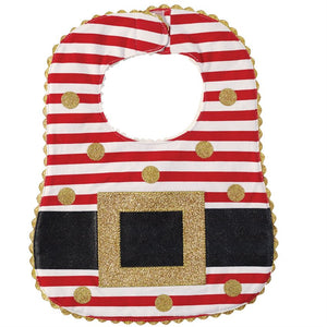 Mud Pie Baby Girl Boy Christmas Santa Belt Feeding Bib