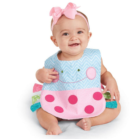 Image of Mud Pie Baby Girl Smile Polka Dots Feeding Bib