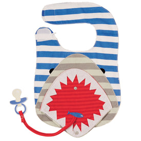 Mud Pie Baby Boy Shark With Pacifiers Bib