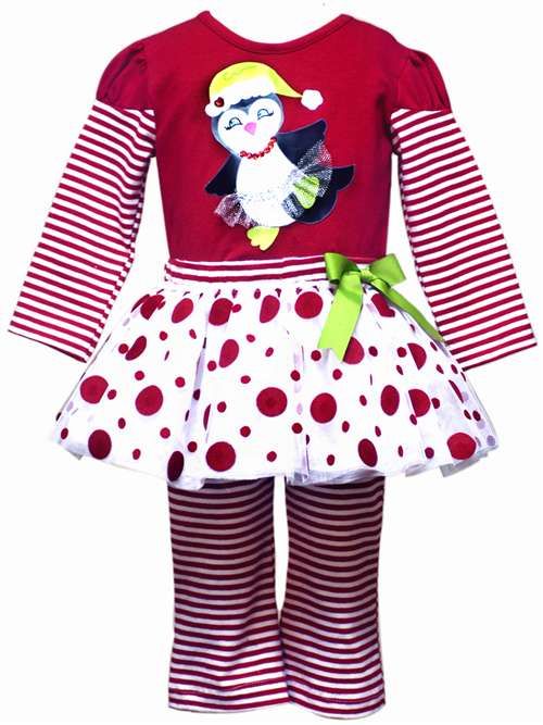 Rare Editions Little Girls Christmas Penguin Legging Set