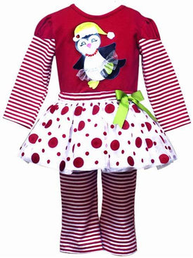 Rare Editions Little Girls Christmas Penguin Legging Set