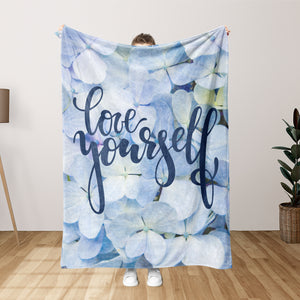 USA Printed Custom Blanket, Love Yourself Blanket, Adult Kids Blanket, Birthday Gift Blanket, Custom Blanket, Personalized Sherpa Blanket, Fleece Blanket