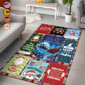 Personalized Christmas Rug, Christmas Santa Claus, Christmas Area Rug, Home Carpet, Mat, Home Decor Livingroom Family Room Rugs for Holidays