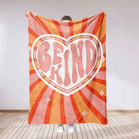 USA Printed Custom Blanket | Be Kind Sherpa Fleece Blanket, Custom Quote Blanket, Adult Big Kids Blanket, Birthday Gift Blanket, Personalized Blanket, Message Blanket