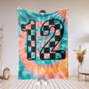 Personalized Happy Birthday 12th Tie-Dye Patterns Blanket, Kids Blanket, Teen Birthday Gift Blanket, Custom Birthday Blanket, Birthday Gift