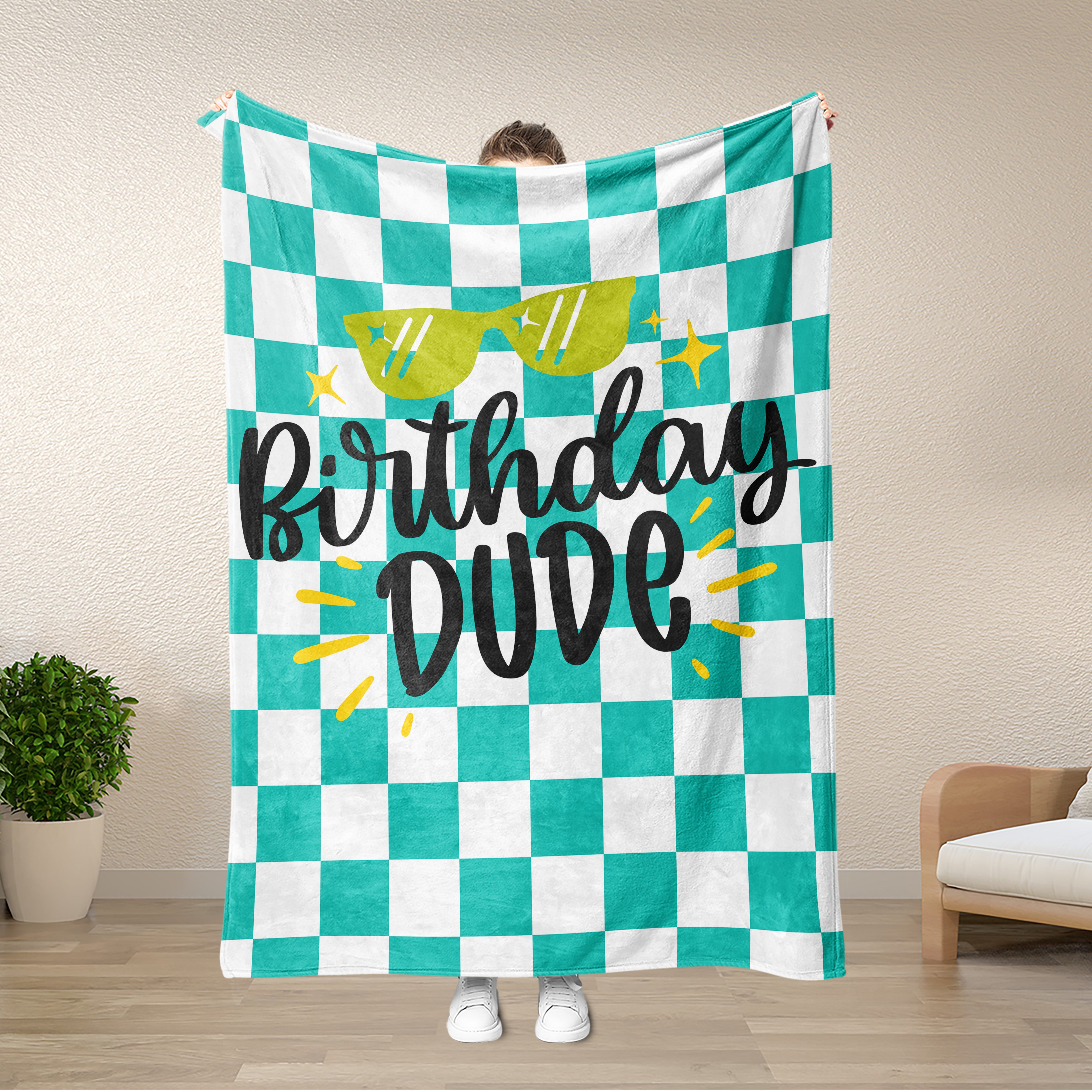 Personalized Birthday Dude Cool Blanket, Adult Kids Blanket, Birthday Gift Blanket, Custom Blanket, Boy Birthday Blanket, Birthday Gift