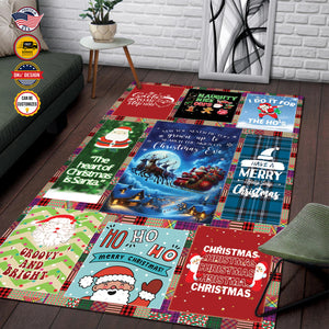 USA Printed Christmas Rug | Christmas Santa Claus | Christmas Area Rug, Home Carpet, Mat, Home Decor Livingroom Family Room Rugs for Holidays