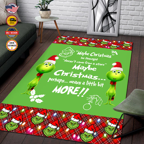 Image of Personalized Christmas Rug,Grinch Maybe Christmas He Thought Area Rug, Grinch Christmas Area Rug, Rugs for Holidays, Christmas Gifts