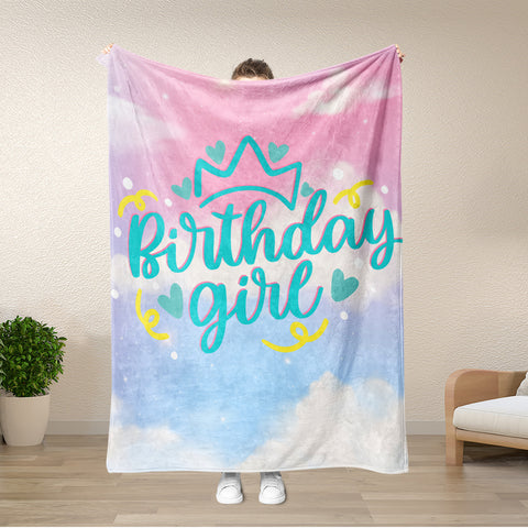 Personalized Birthday Girl Blanket, Adult Kids Blanket, Birthday Gift Blanket, Custom Birthday Blanket, Girl Birthday, Blanket for Girl, Birthday Gift