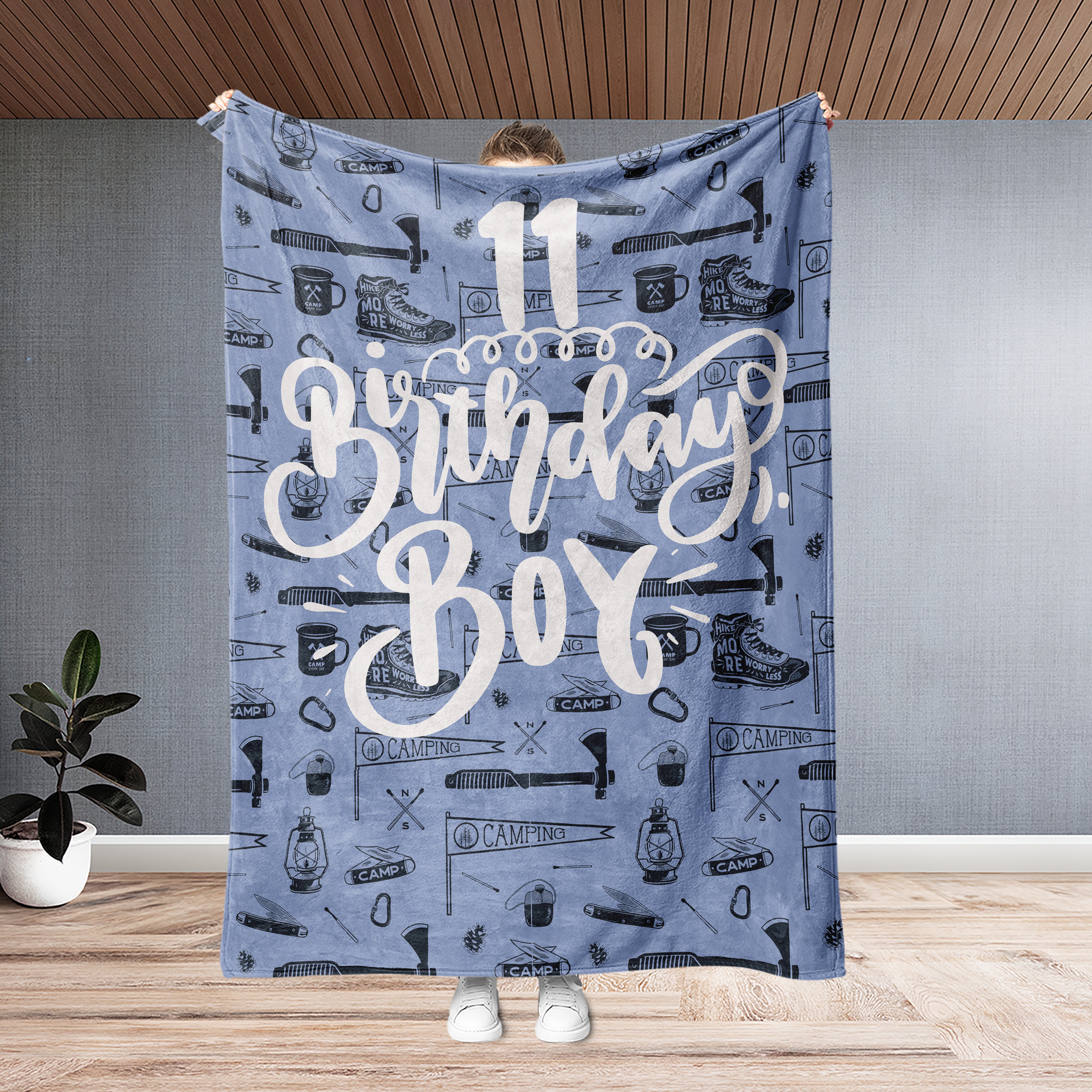 Personalized Birthday Boy Blanket, Camping Blanket, Camping Lovers Blanket, Teen Kids Blanket, Birthday Gift Blanket, Custom Blanket, Birthday Gift