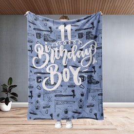 Personalized Birthday Boy Blanket, Camping Blanket, Camping Lovers Blanket, Teen Kids Blanket, Birthday Gift Blanket, Custom Blanket, Birthday Gift