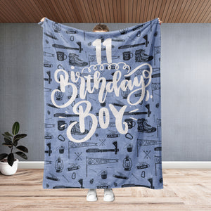 USA Printed Custom Birthday Blanket, Birthday Boy Blanket, Camping Blanket, Camping Lovers Blanket, Teen Kids Blanket, Birthday Gift Blanket, Custom Blanket, Personalized Sherpa Blanket, Fleece Blanket for Boy for Son