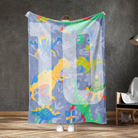 Personalized Birthday Baby Dinosaur Blanket, Kids Blanket, 10 Years Old Teen Birthday Gift Blanket, Custom Blanket, Birthday Gift
