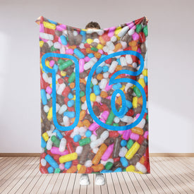 Personalized Birthday 16th Candy Blanket, Kids Blanket, 16 Years Old Teen Birthday Gift Blanket, Custom Blanket, Birthday Gift