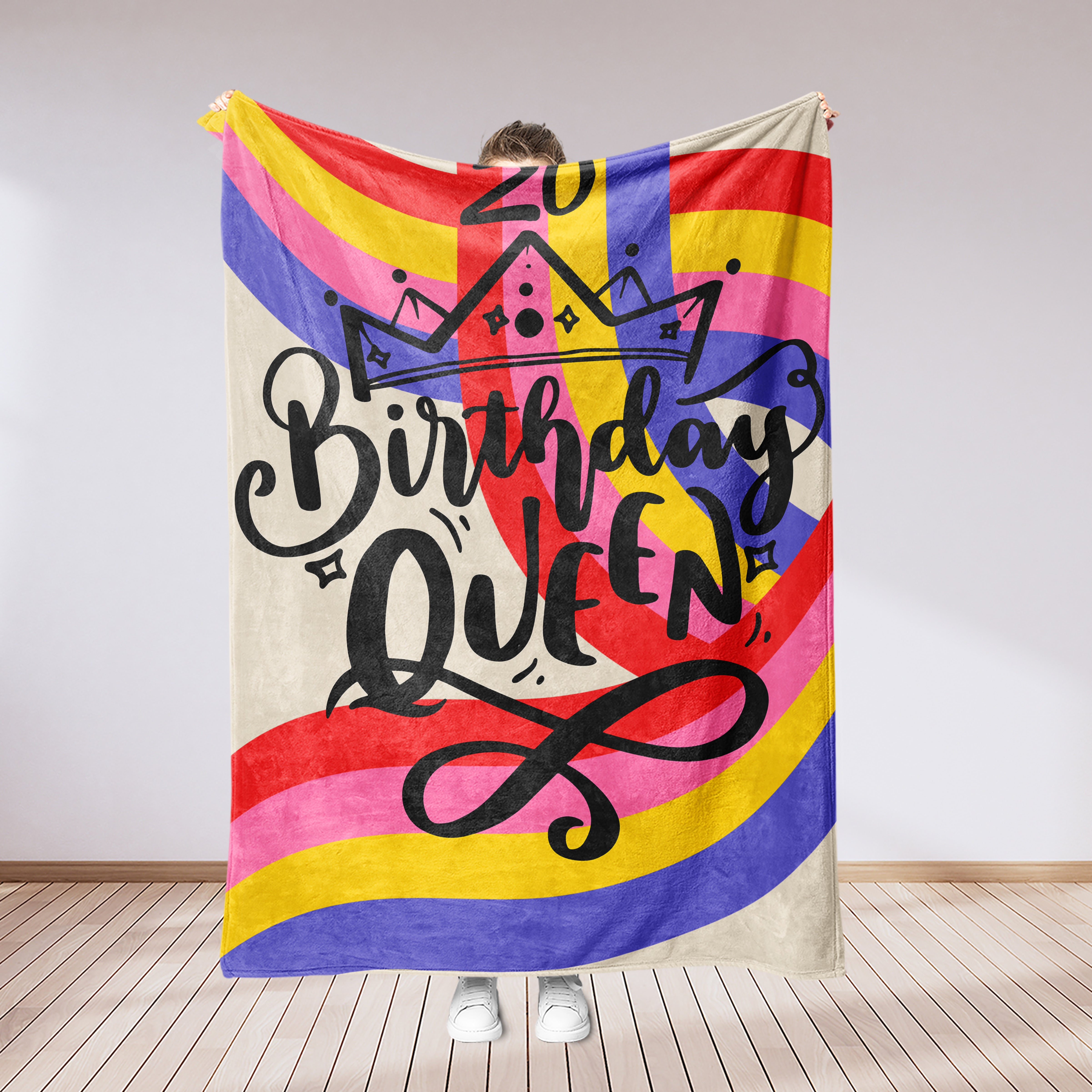 Personalized Birthday Queen 20 Girl Blanket, 20 Years Old Blanket, Birthday Gift Blanket, Custom Birthday Blanket, Birthday Gift
