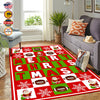 Personalized Football Christmas Area Rug, Football Merry Christmas Rug, American Football Rug for Football Lovers, Rugs for Holidays