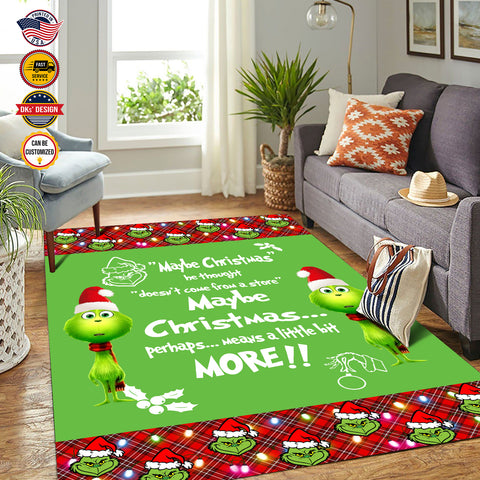 Personalized Christmas Rug,Grinch Maybe Christmas He Thought Area Rug, Grinch Christmas Area Rug, Rugs for Holidays, Christmas Gifts