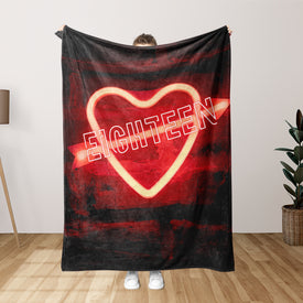 Personalized Birthday Eighteen Heart Blanket, Adults Teen Blanket, 18 Years Old Teen Birthday Gift Blanket, Custom Blanket, Birthday Gift