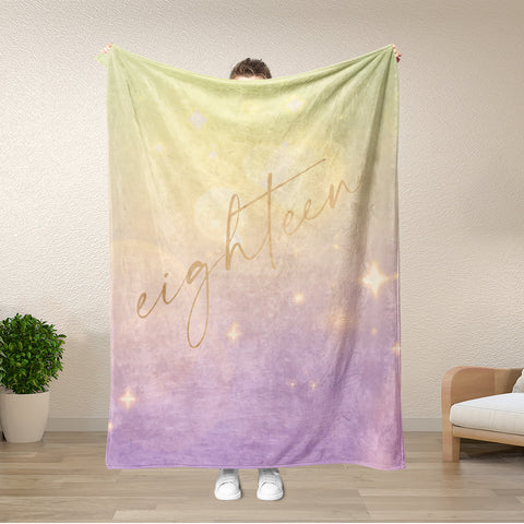 Personalized Birthday Eighteen Star Blanket, Adults Teen Blanket, 18 Years Old Teen Birthday Gift Blanket, Custom Blanket, Birthday Gift