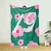 Personalized 19th Birthday Pink Flower Blanket, 19 Years Old Blanket, Birthday Gift Blanket, Custom Blanket, Birthday Gift