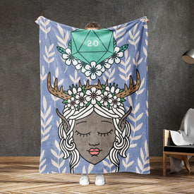 Personalized 20th Birthday Deer Antlers Animal Wreath Blanket, 20 Years Old Blanket, Birthday Gift Blanket, Custom Blanket, Birthday Gift