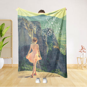 USA Printed Custom Blanket, Seek Magic Everyday Blanket, Adult Kids Blanket, Birthday Gift Blanket, Custom Blanket, Personalized Sherpa Blanket, Fleece Blanket