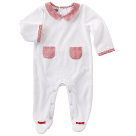 Mud Pie Baby Girls' Velour Monograme Me Sleeper