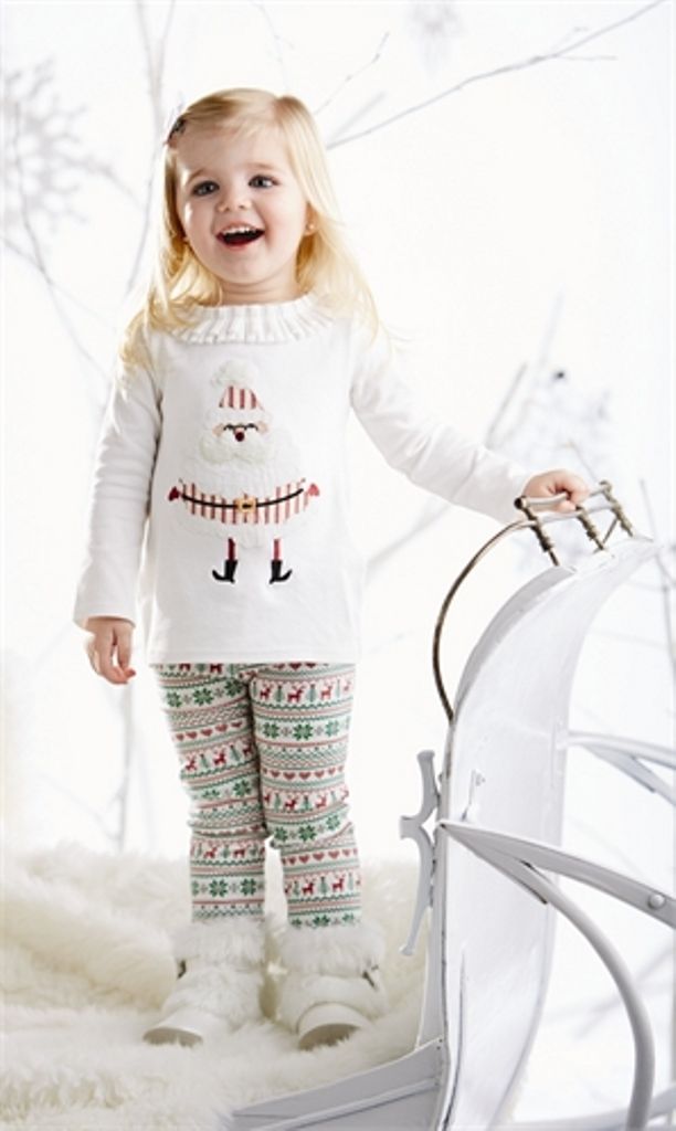 Mud Pie Baby-Girls Newborn Christmas Santa Tunic and Legging