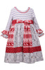 Bonnie Jean Little Girls Christmas Gray and Red Mixed Media Dress