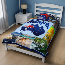 Personalized AUSTRALIA Custom Blanket, Minky Blanket, Fleece Blanket, Sherpa Blanket, Gift for Mom, for Her