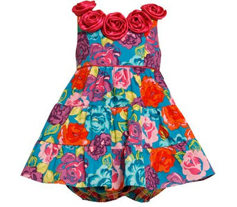 Bonnie Jean Little Girls Colorful Floral Sleeveless Dress