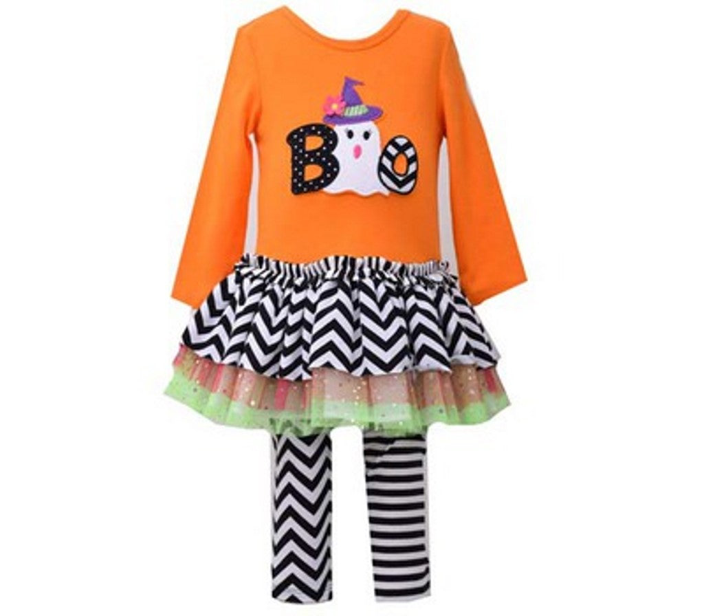 Bonnie Jean Baby Girl's Halloween Ghost BOO Legging Set 2pcs