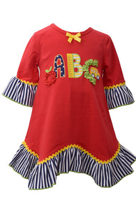 Bonnie Jean Little Girl Back To School ABC Dress