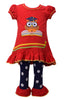 Bonnie Jean Little Girl's Red Studious Owl Knit Legging Set