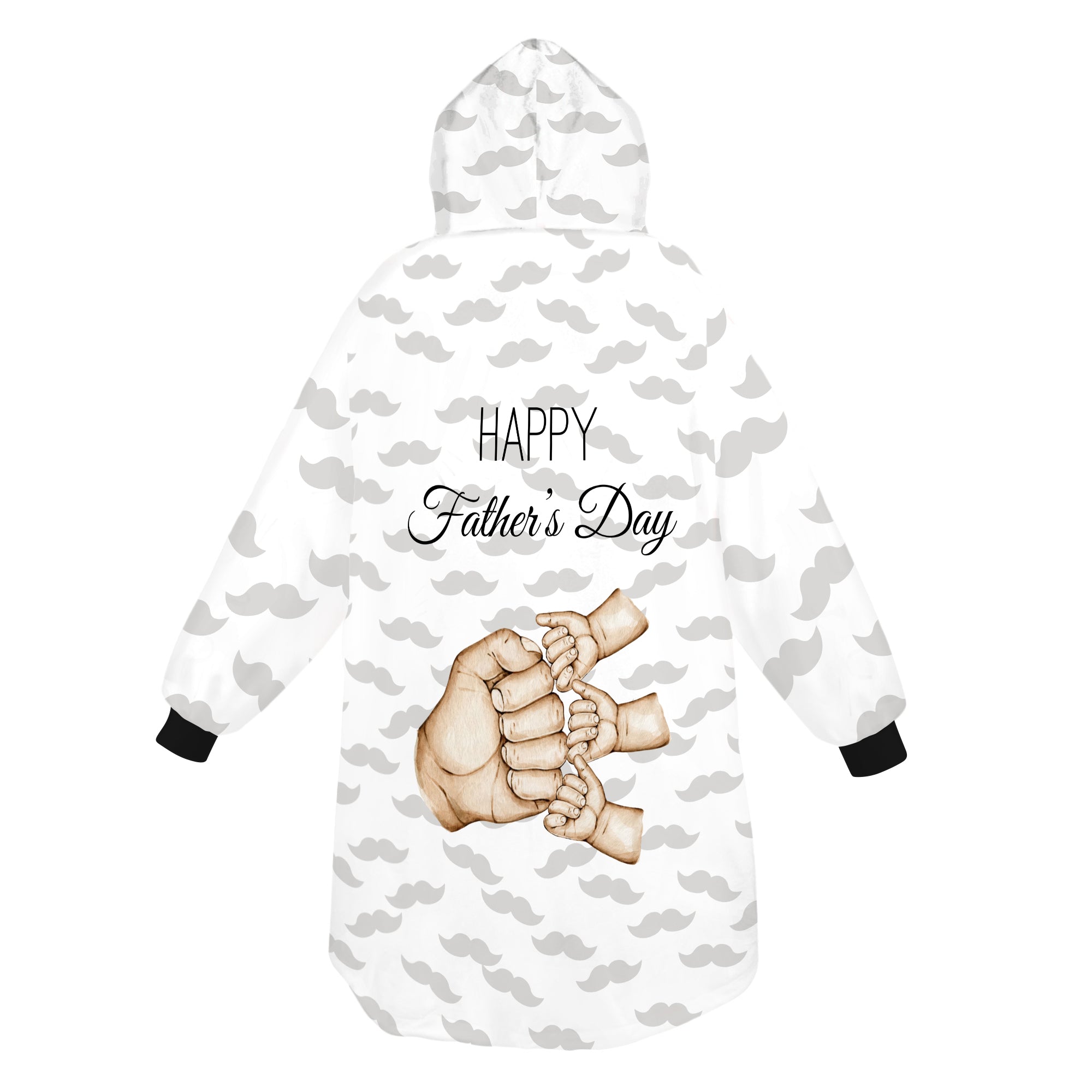 Personalized Blanket Hoodies, Happy Father's Day Dad And Childs Hands Oversized Blanket Hoodie
