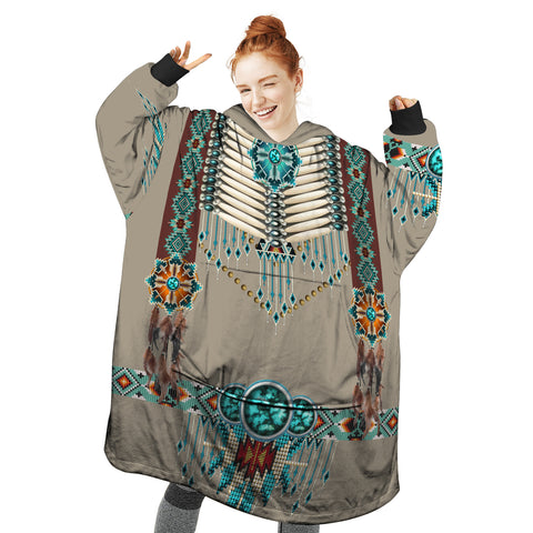 Image of Personalized Blanket Hoodies, Native American Pattern Oversized Blanket Hoodie