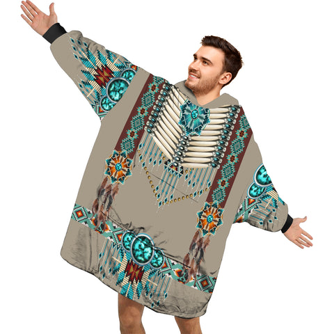 Image of Personalized Blanket Hoodies, Native American Pattern Oversized Blanket Hoodie