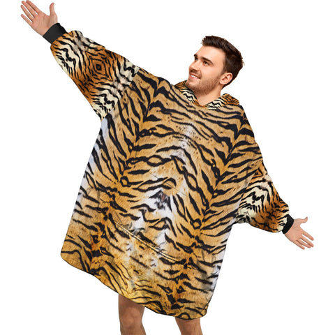 Image of Personalized Blanket Hoodies, Tiger Face Animal Oversized Blanket Hoodie