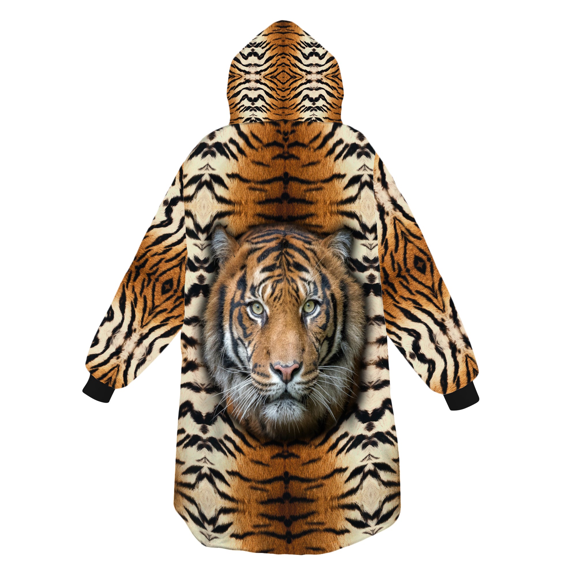 Personalized Blanket Hoodies, Tiger Face Animal Oversized Blanket Hoodie