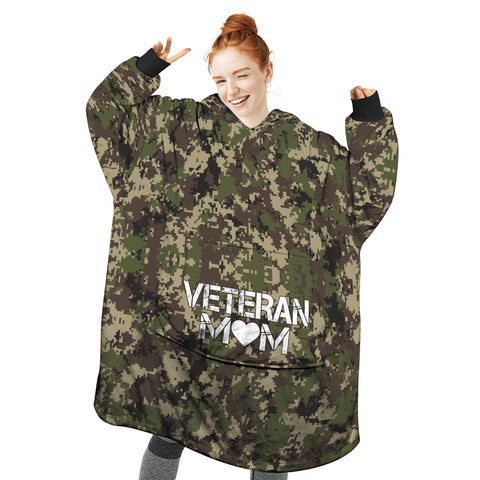 Image of Personalized Blanket Hoodies, I'm proud Of My Veteran Dad Oversized Blanket Hoodie