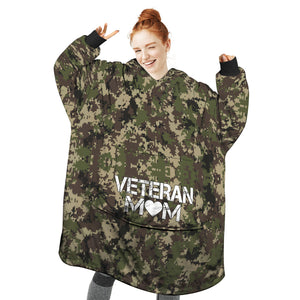 Personalized Blanket Hoodies, I'm proud Of My Veteran Dad Oversized Blanket Hoodie