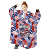 Personalized Blanket Hoodies, World's Best Veteran Dad Oversized Blanket Hoodie