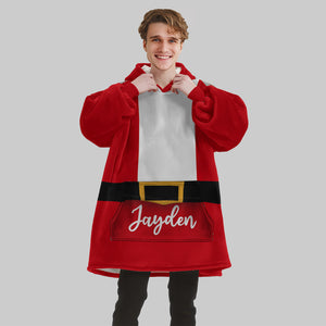 Personalized Blanket Hoodies, Christmas Santa's Coat Custom Name Oversized Blanket Hoodie