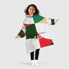 Personalized Blanket Hoodies, Christmas Geometric Shapes Color Block Oversized Blanket Hoodie