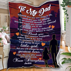 Personalized Dad Blanket, Custom Lighthouse To My Dad Blanket, Message Blanket, Customized Father's Day Gifts, Blanket Gift for Dad