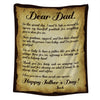 Personalized Dad Blanket, Custom Letter Dear Dad Blanket, Thank You Dad Blanket, Message Blanket, Father's Day Gift